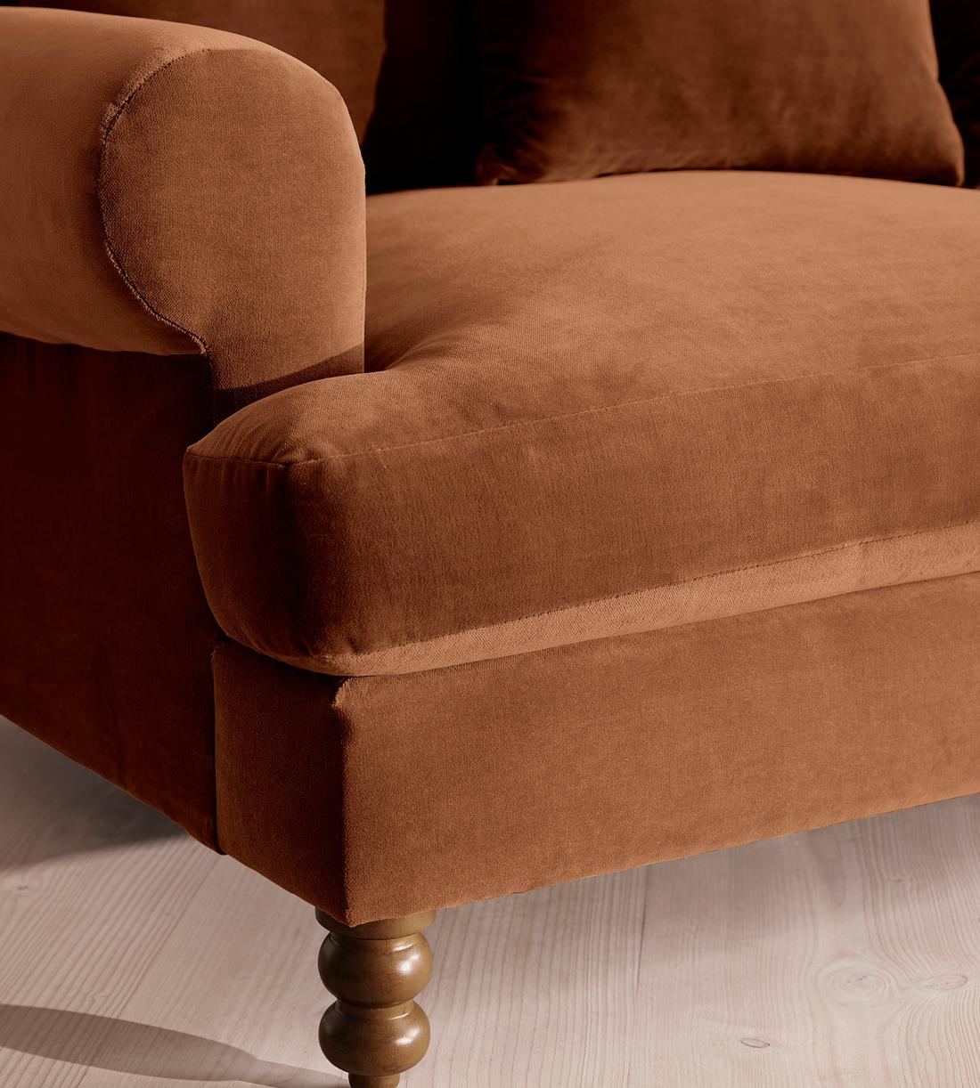 Audrey Two Seater Sofa - Velvet - Cinnamon - UK - Images - Image 5
