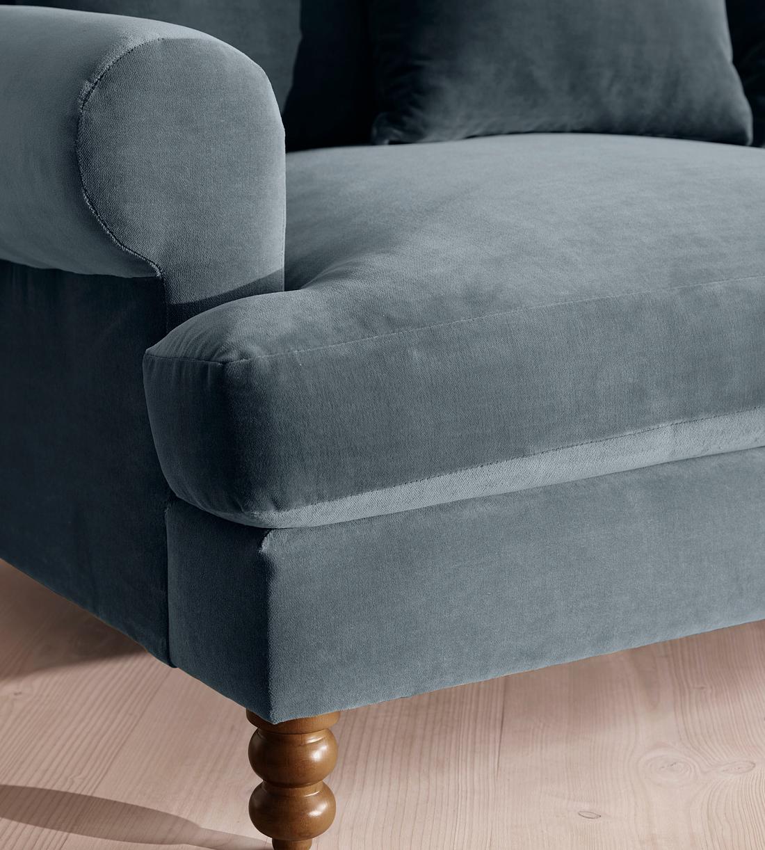 Audrey Two Seater Sofa - Velvet - Grey Blue - US - Images - Image 6