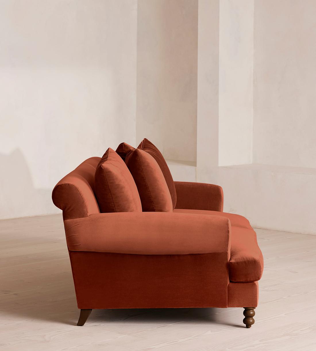 Audrey Two Seater Sofa - Velvet - Rust - US - Images - Image 3