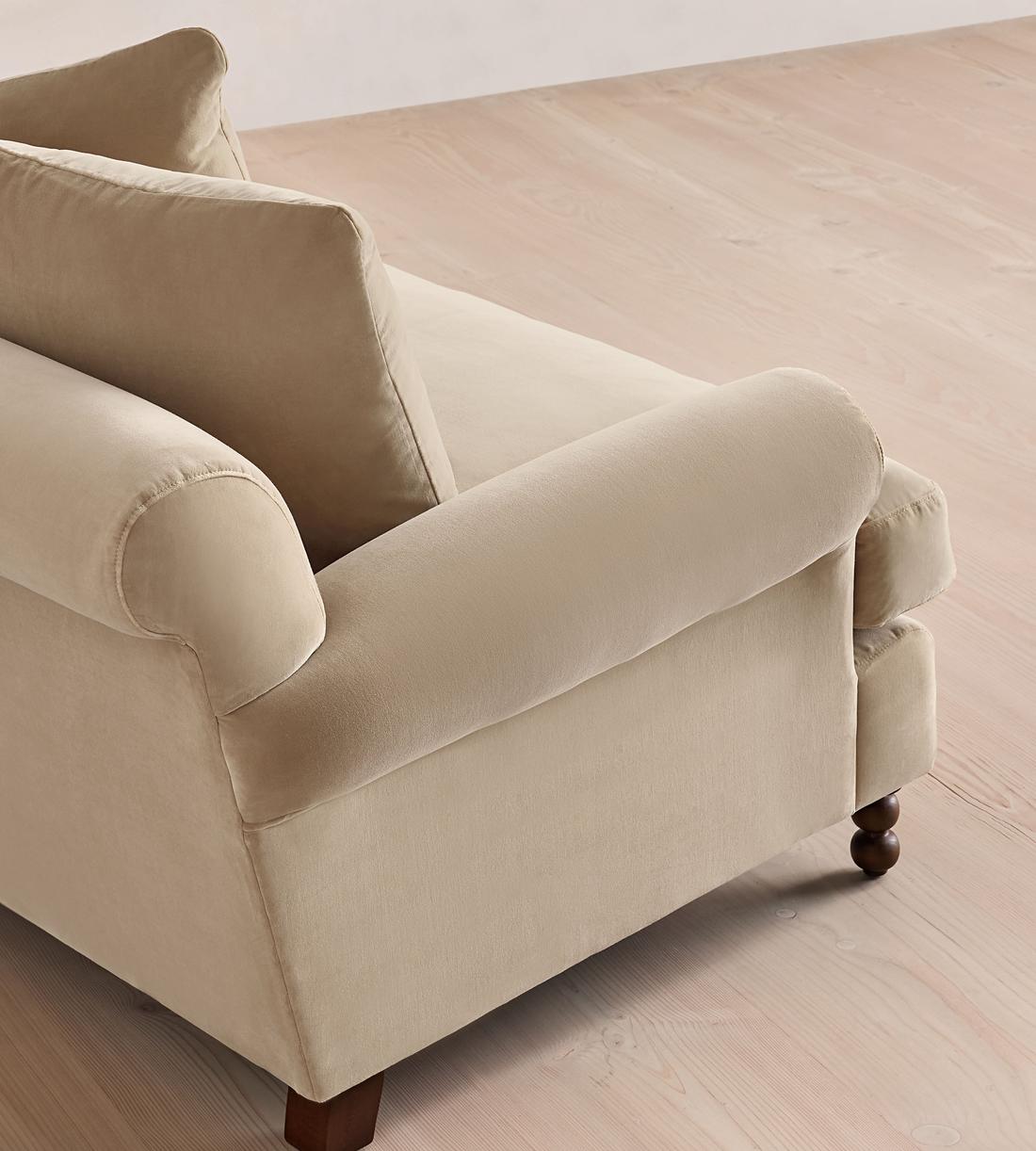 Audrey Four Seater Sofa - Velvet - Oyster - US - Images - Image 5