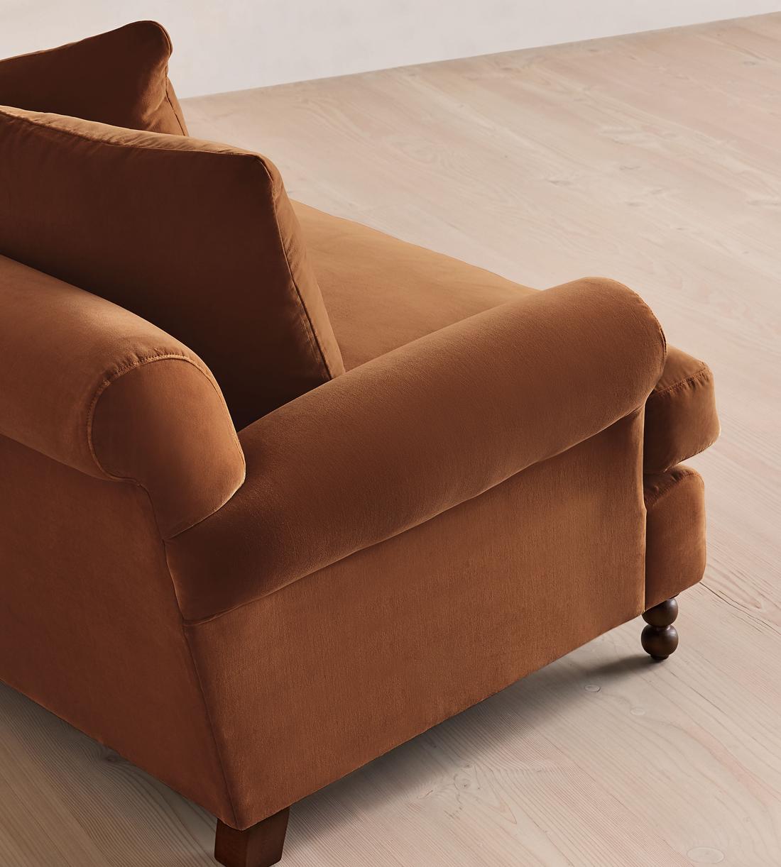 Audrey Four Seater Sofa - Velvet - Cinnamon - UK - Images - Image 5