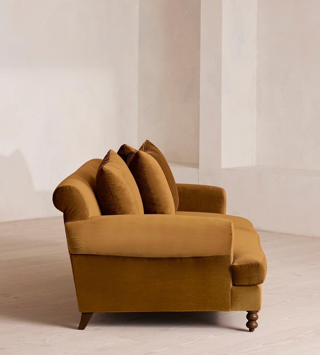 Audrey Two Seater Sofa - Velvet - Mustard - Images - Image 3