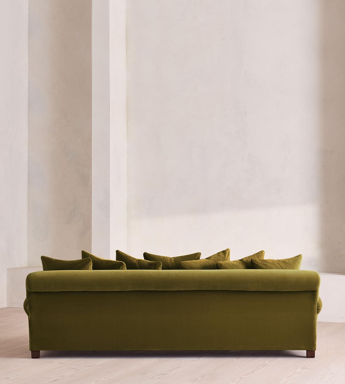 Audrey Four Seater Sofa - Velvet - Olive - Images - Image 4