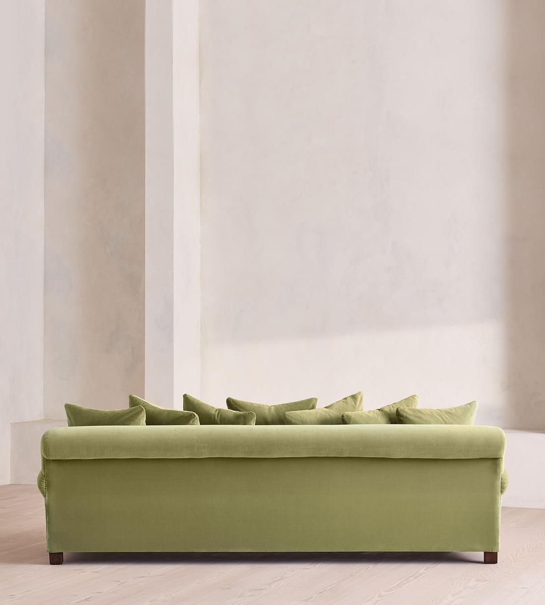 Audrey Four Seater Sofa - Velvet - Lichen - Images - Image 4