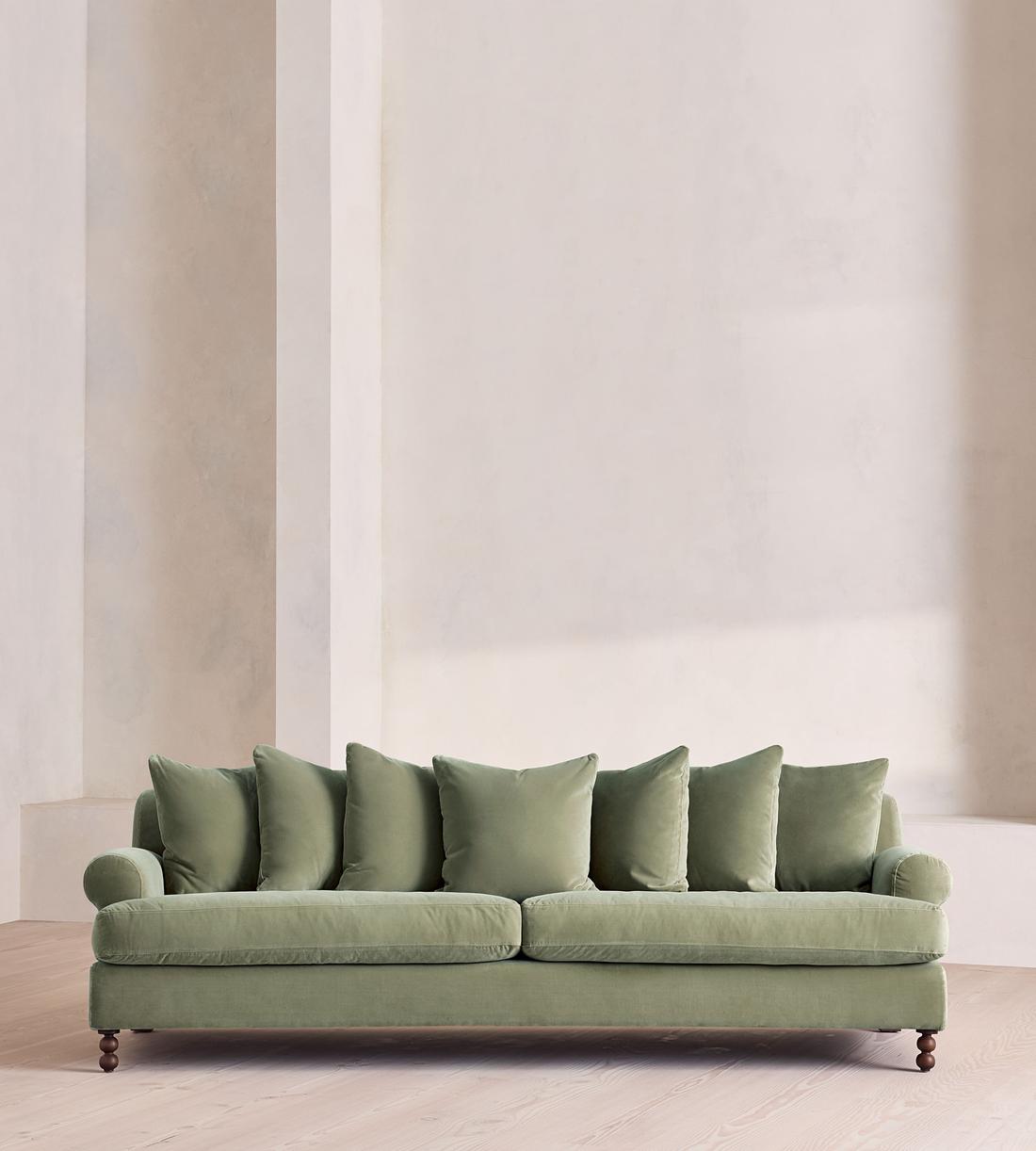 Audrey Four Seater Sofa - Velvet - Seafoam - US - Listing - Image 1