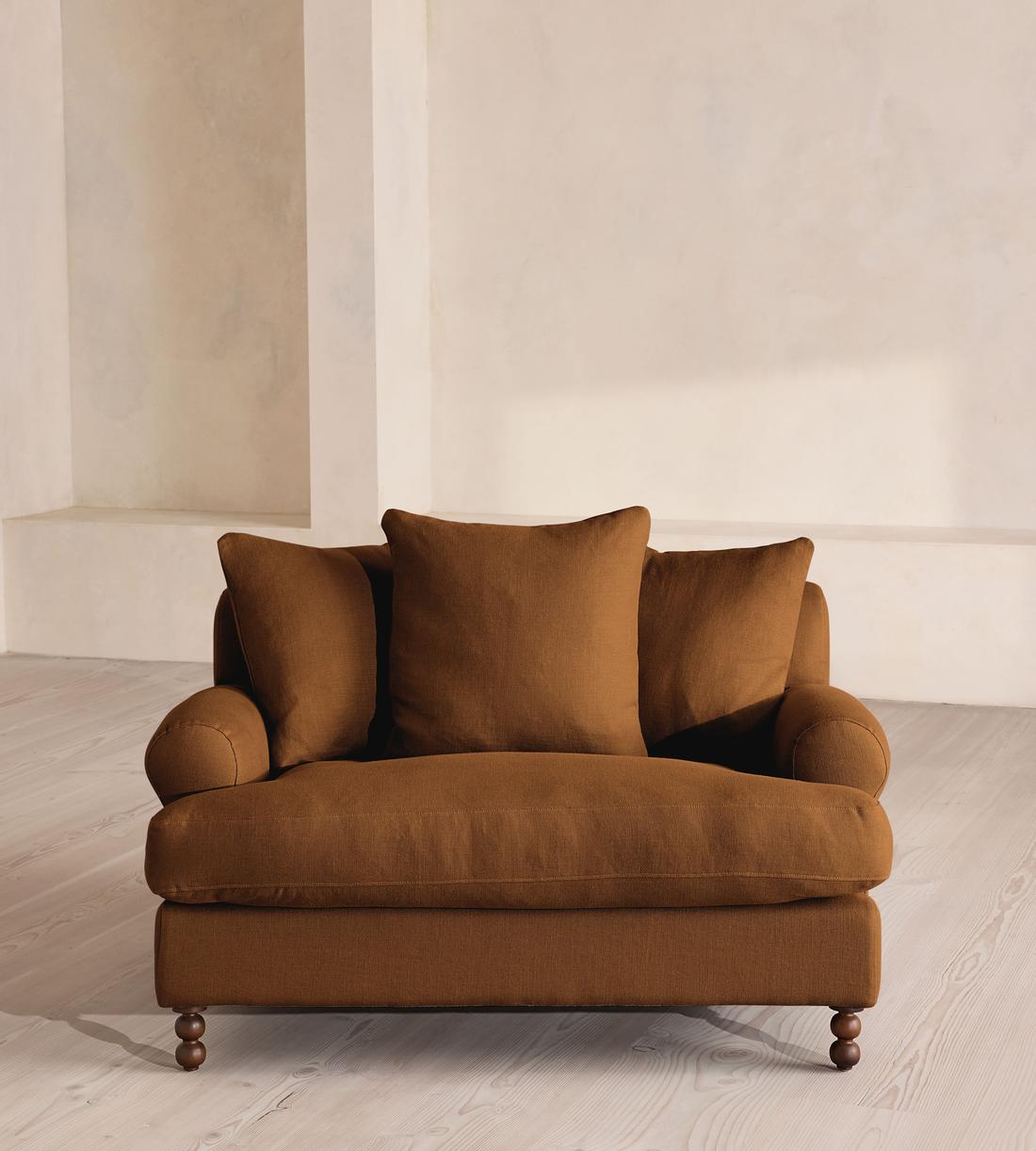 Audrey Loveseat - Linen - Terracotta - US - Listing - Image 2