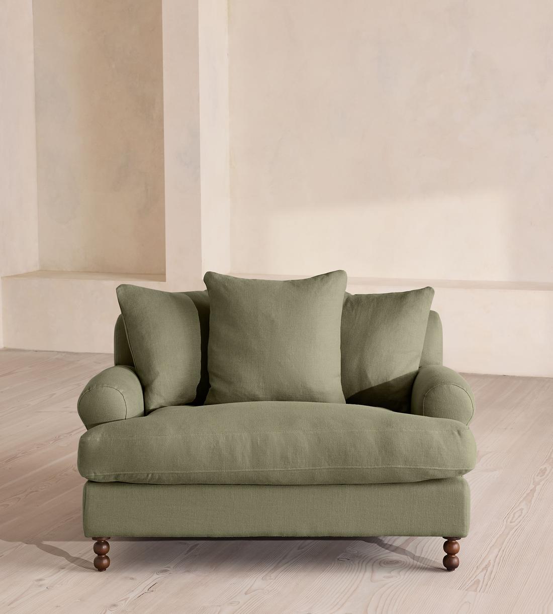 Audrey Loveseat - Linen - Sage - US - Listing - Image 2