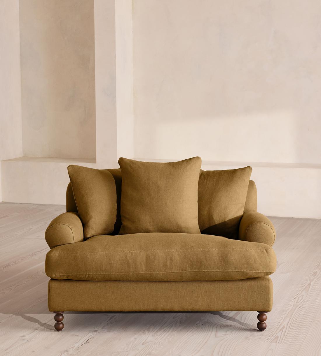 Audrey Loveseat - Linen - Ochre - Listing - Image 2