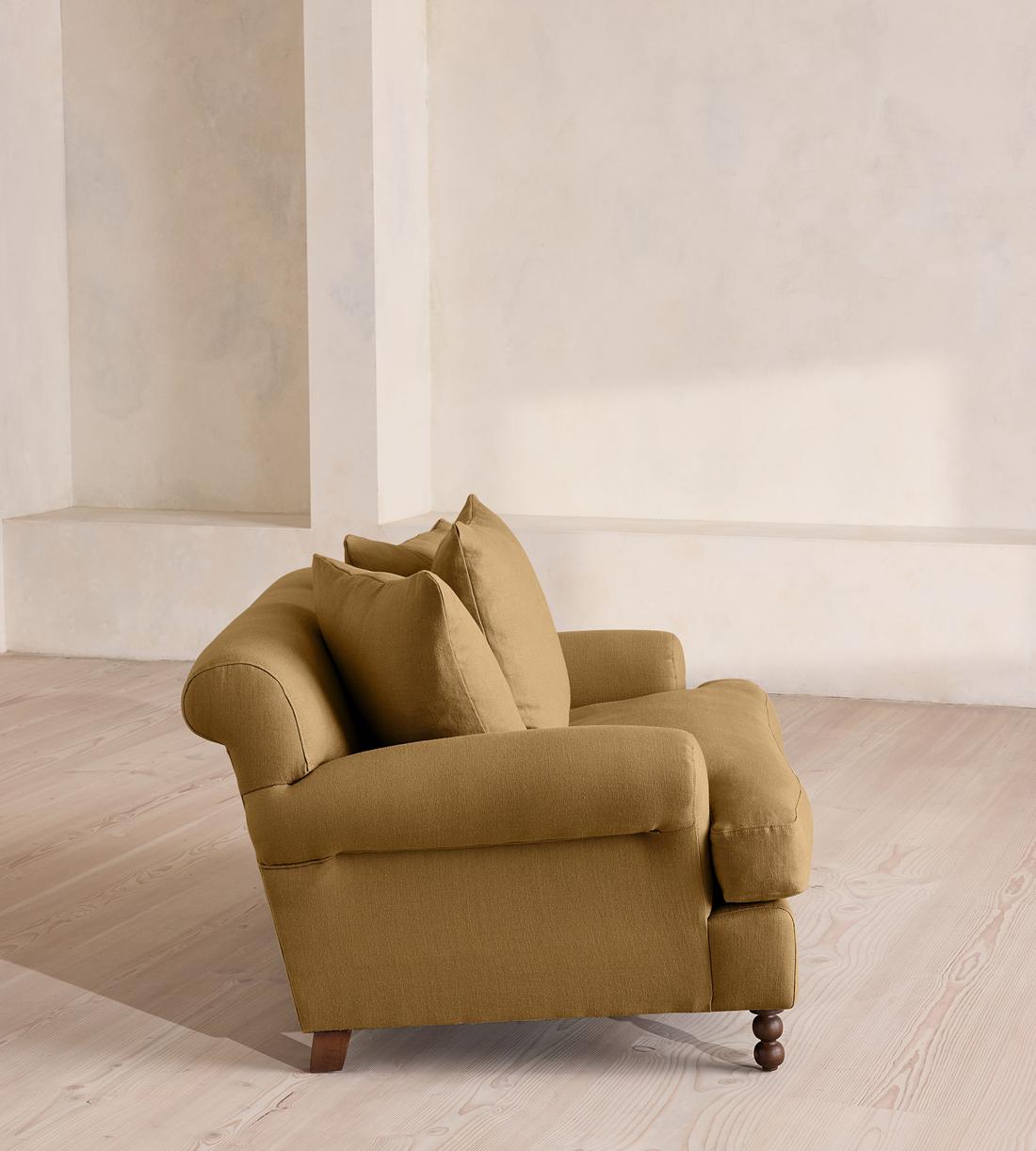 Audrey Loveseat - Linen - Ochre - Images - Image 3