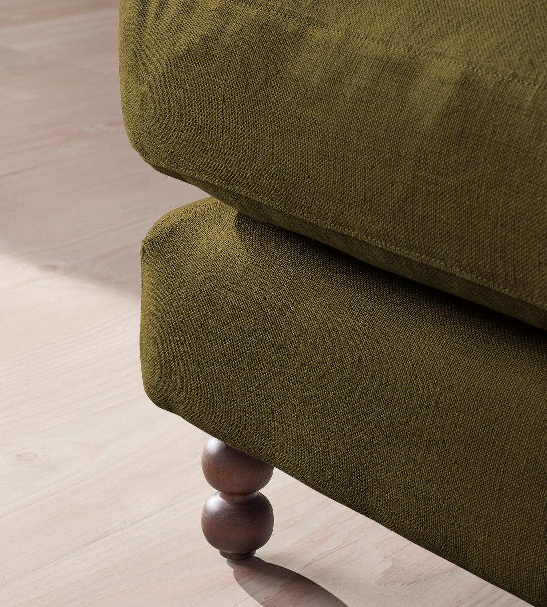 Audrey Rectangle Ottoman - Linen - Olive - Images - Image 5