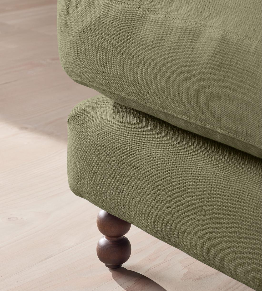 Audrey Rectangle Ottoman - Linen - Sage - Images - Image 5