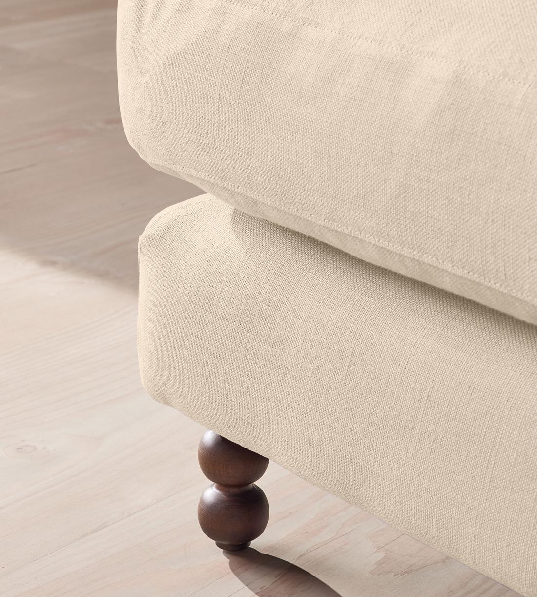 Audrey Rectangle Ottoman - Linen - Bisque - Images - Image 5