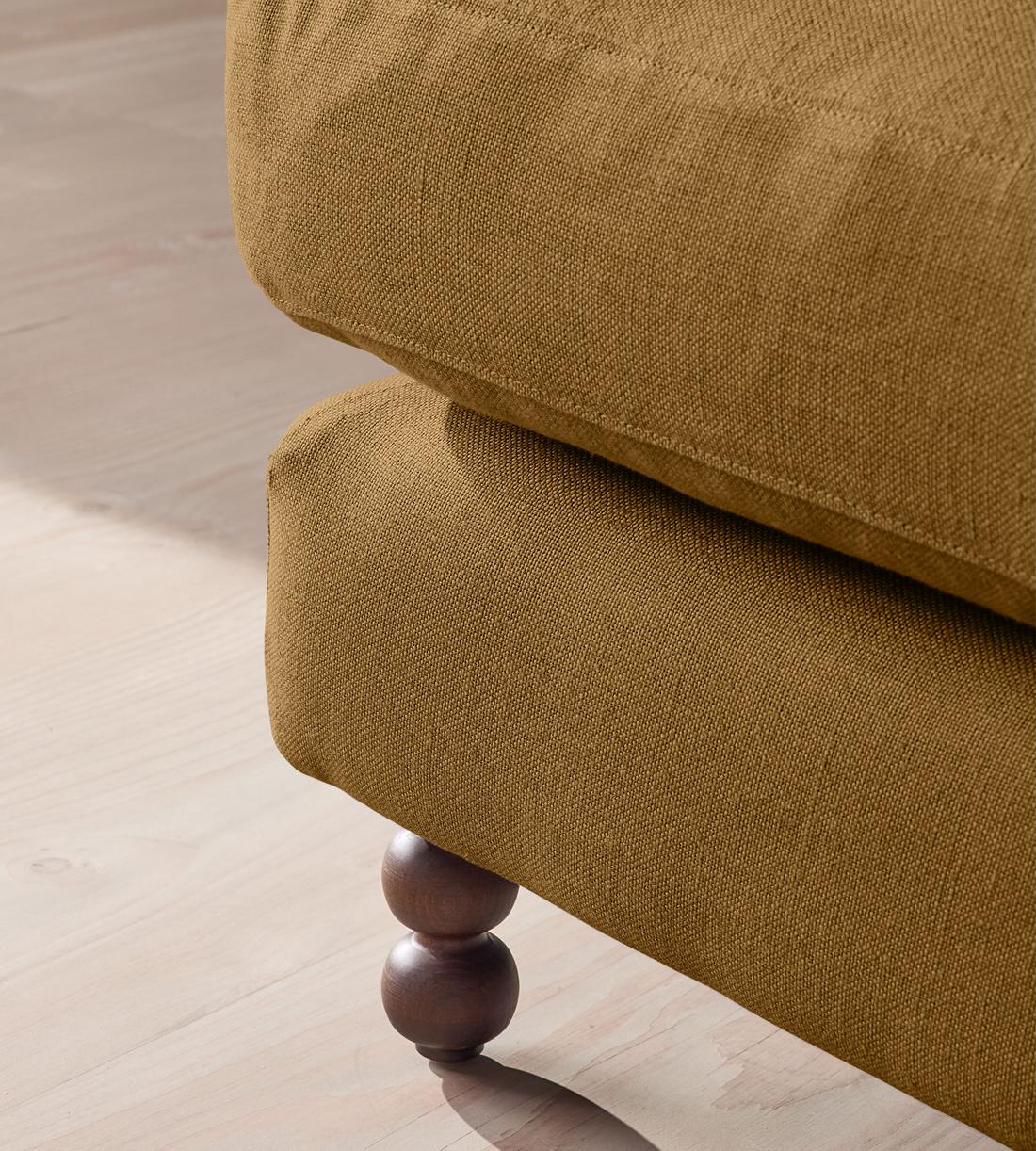 Audrey Rectangle Ottoman - Linen - Ochre - Images - Image 5