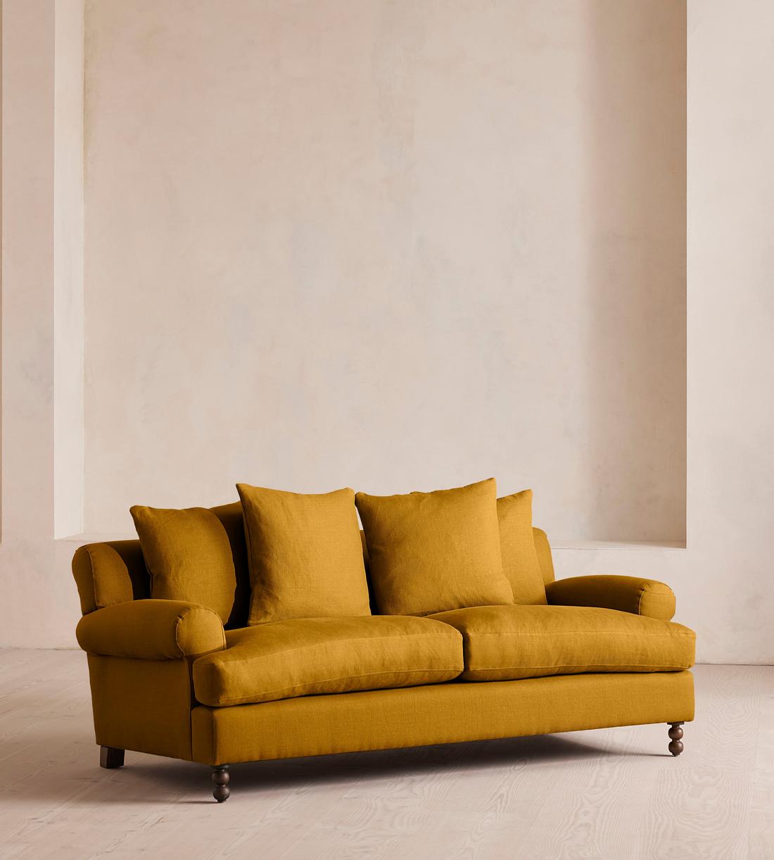 Audrey Two Seater - Sofa - Linen - Turmeric - UK - Listing - Image 2