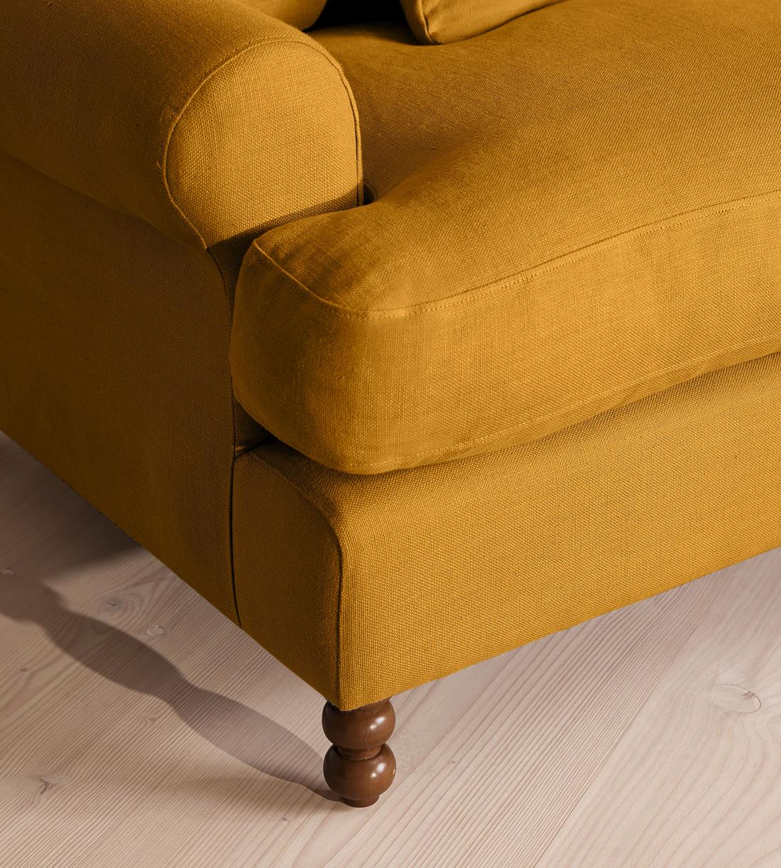 Audrey Four Seater Sofa - Linen - Turmeric - UK - Images - Image 5
