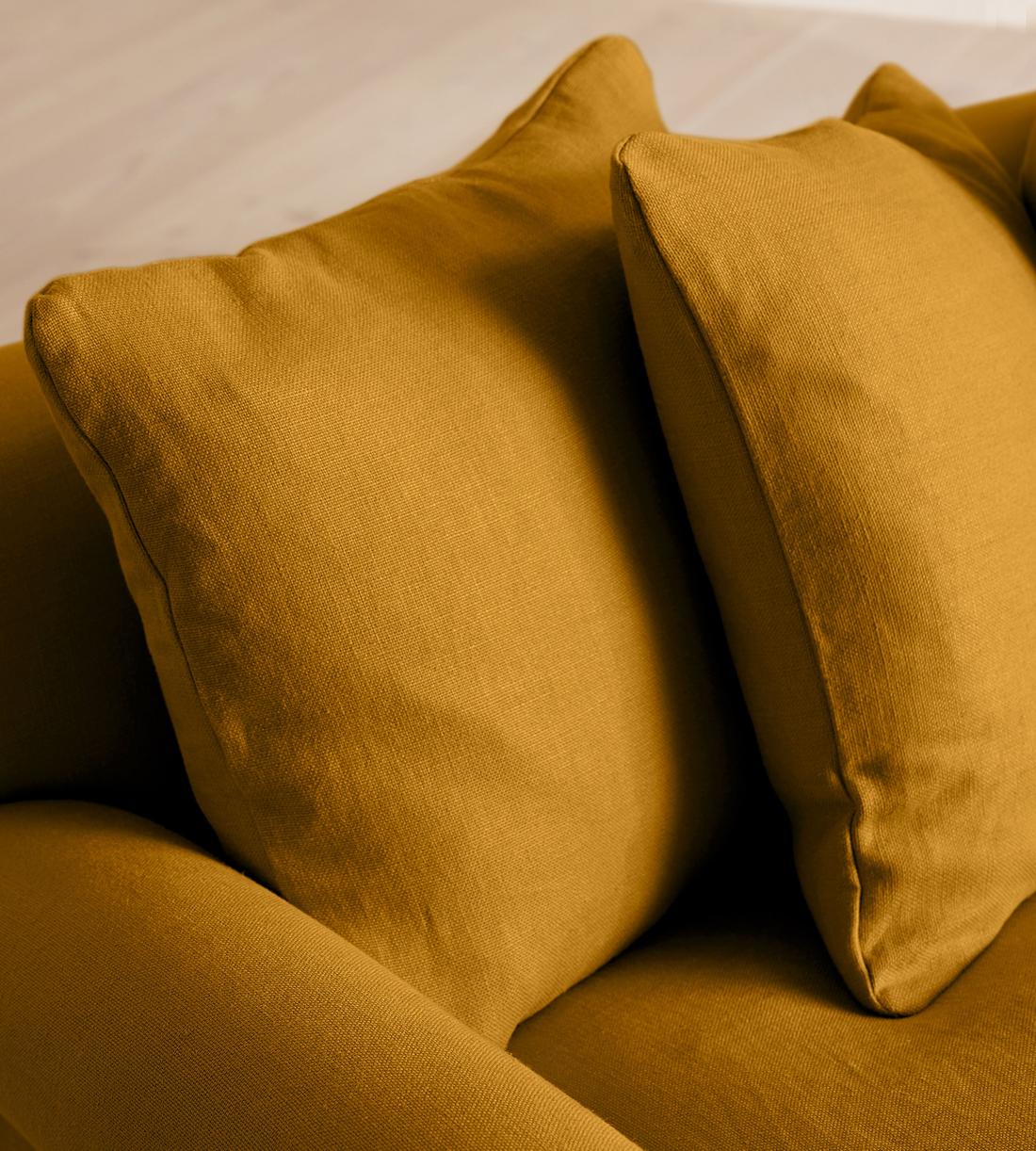 Audrey Four Seater Sofa - Linen - Turmeric - UK - Images - Image 6