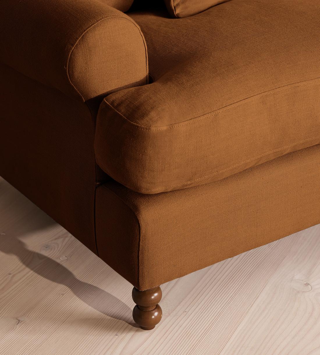 Audrey Four Seater Sofa - Linen - Terracotta - UK - Images - Image 5