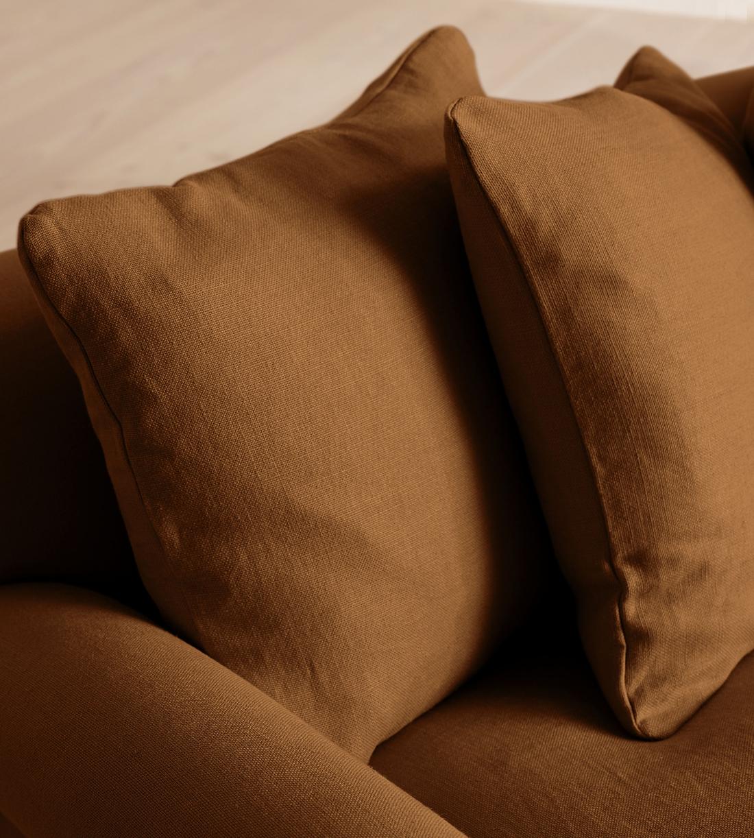 Audrey Four Seater Sofa - Linen - Terracotta - UK - Images - Image 6