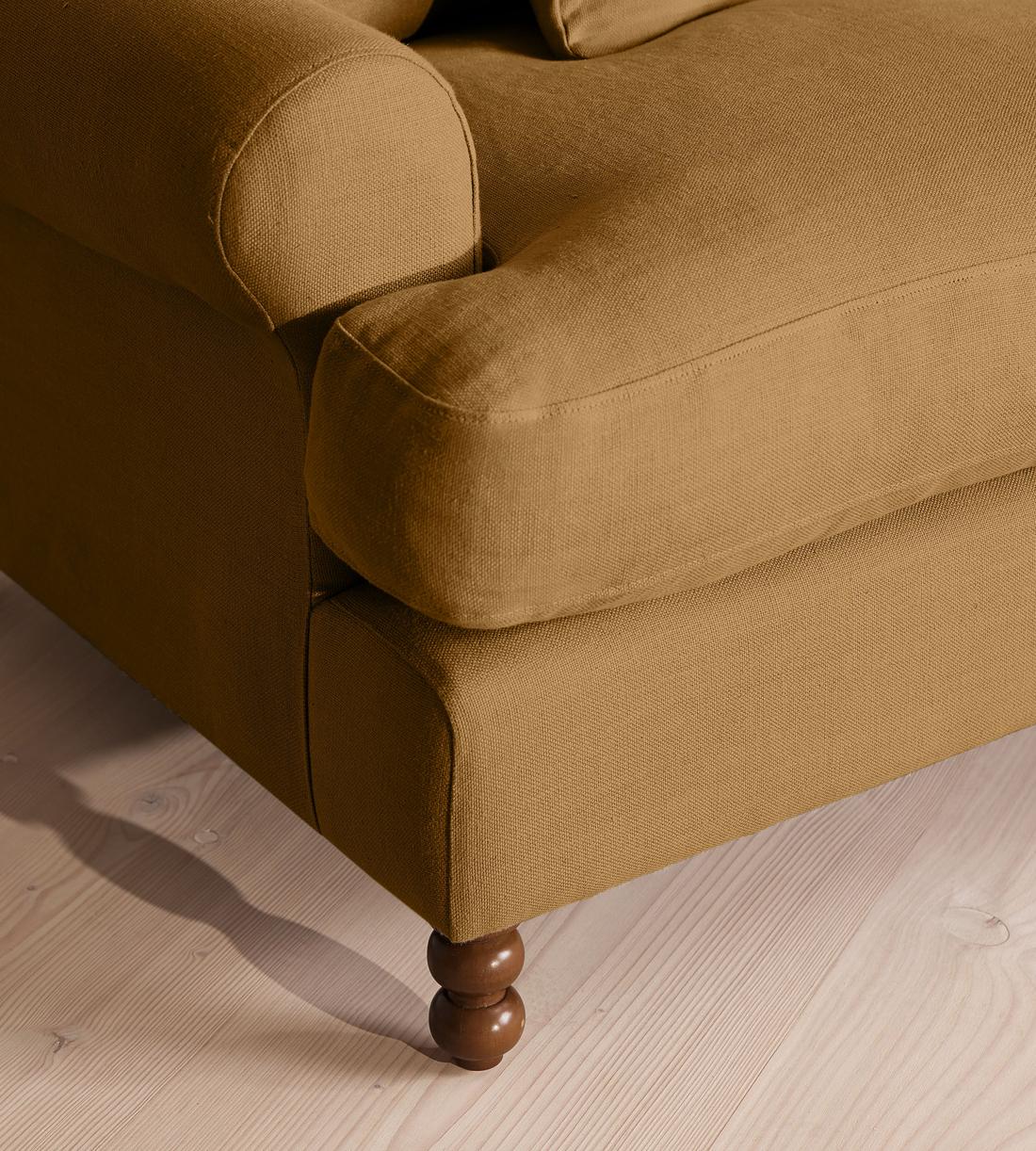 Audrey Four Seater Sofa - Linen - Ochre - US - Images - Image 5