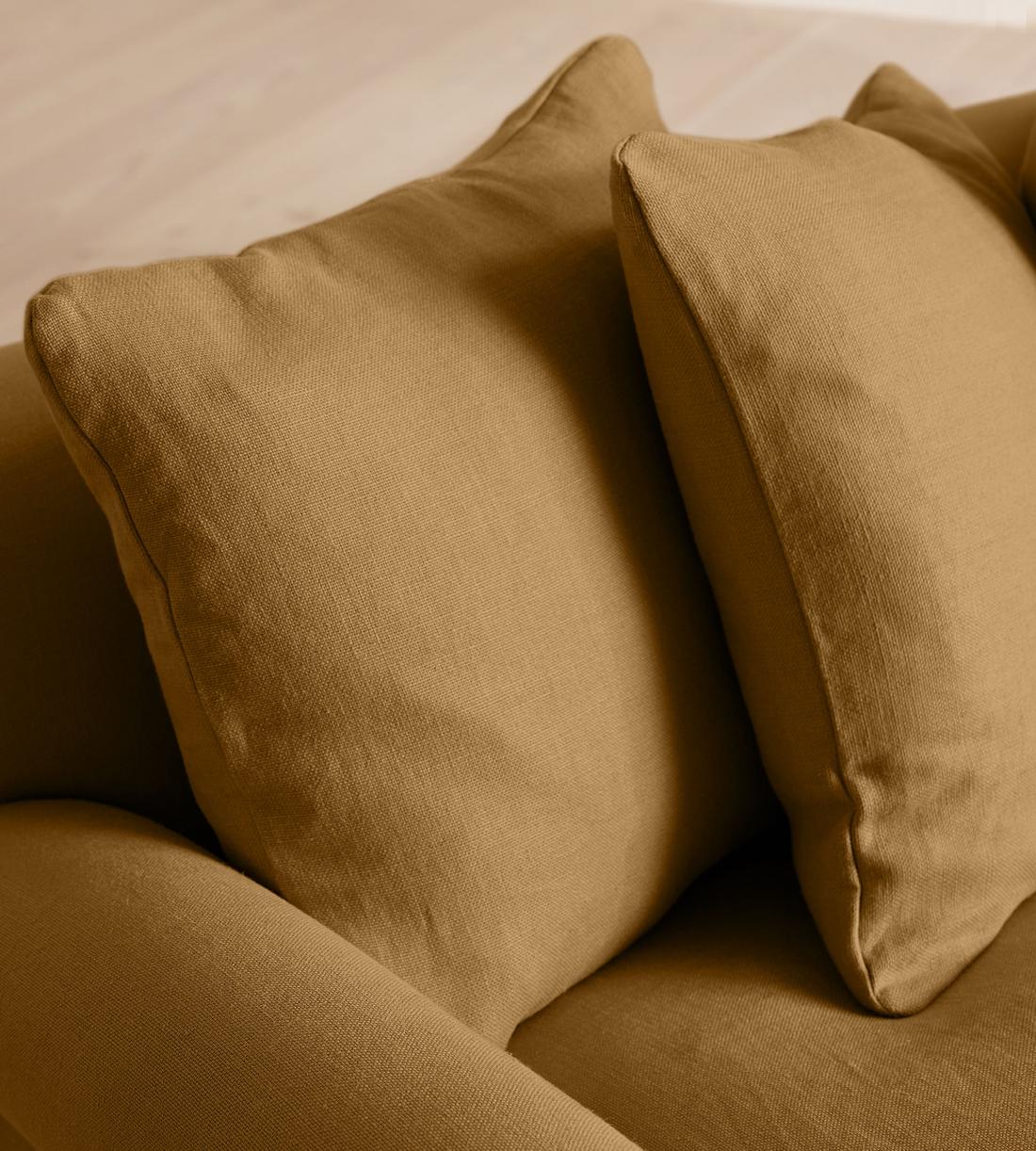 Audrey Four Seater Sofa - Linen - Ochre - US - Images - Image 6