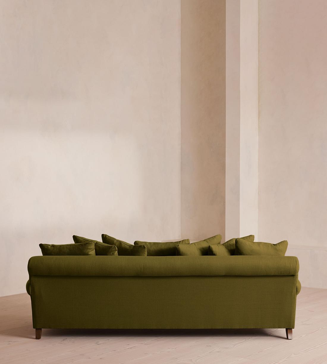 Audrey Four Seater Sofa - Linen - Olive - Images - Image 4