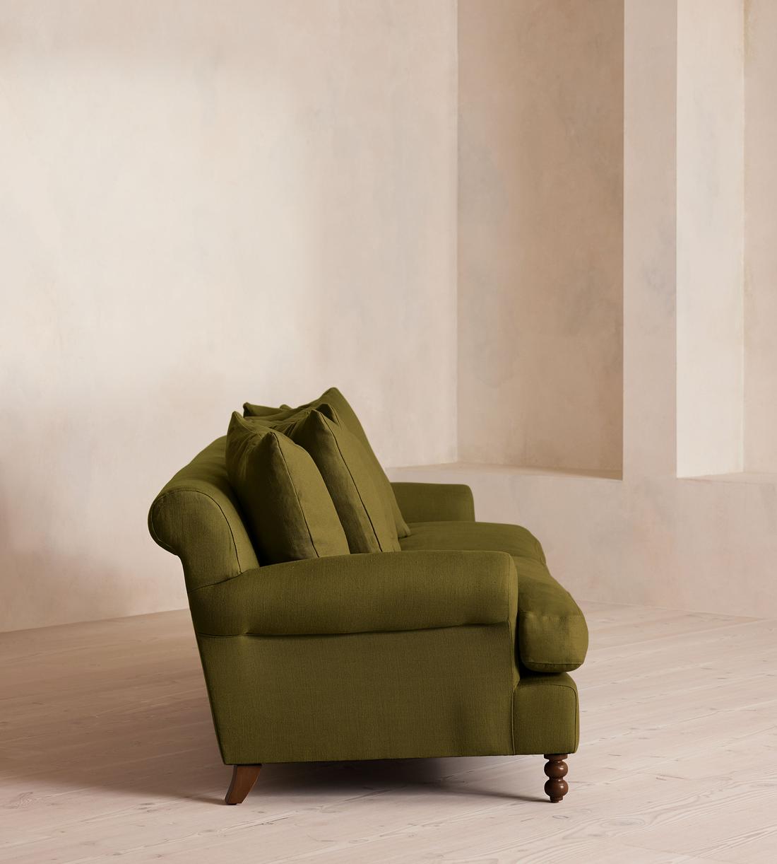 Audrey Four Seater Sofa - Linen - Olive - US - Images - Image 3