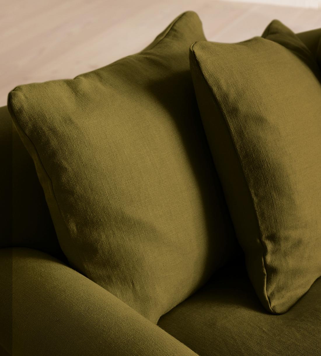 Audrey Four Seater Sofa - Linen - Olive - US - Images - Image 5