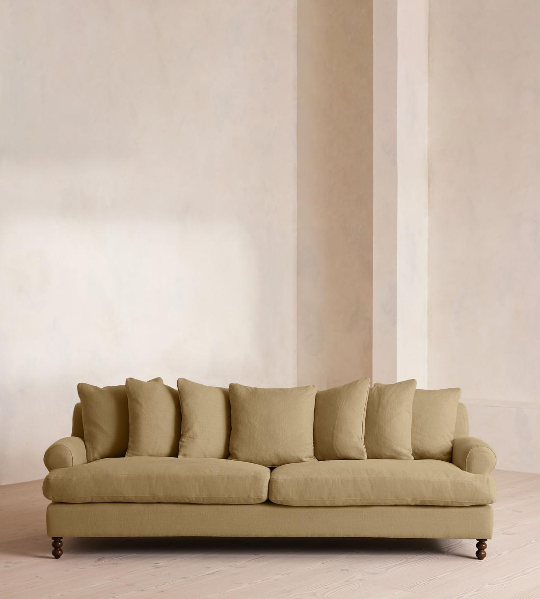 Audrey Four Seater Sofa - Linen - Wheat - Listing - Image 1