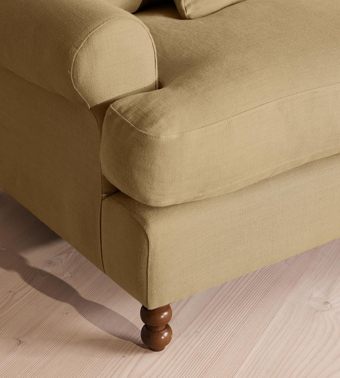 Audrey Four Seater Sofa - Linen - Wheat - Images - Image 5