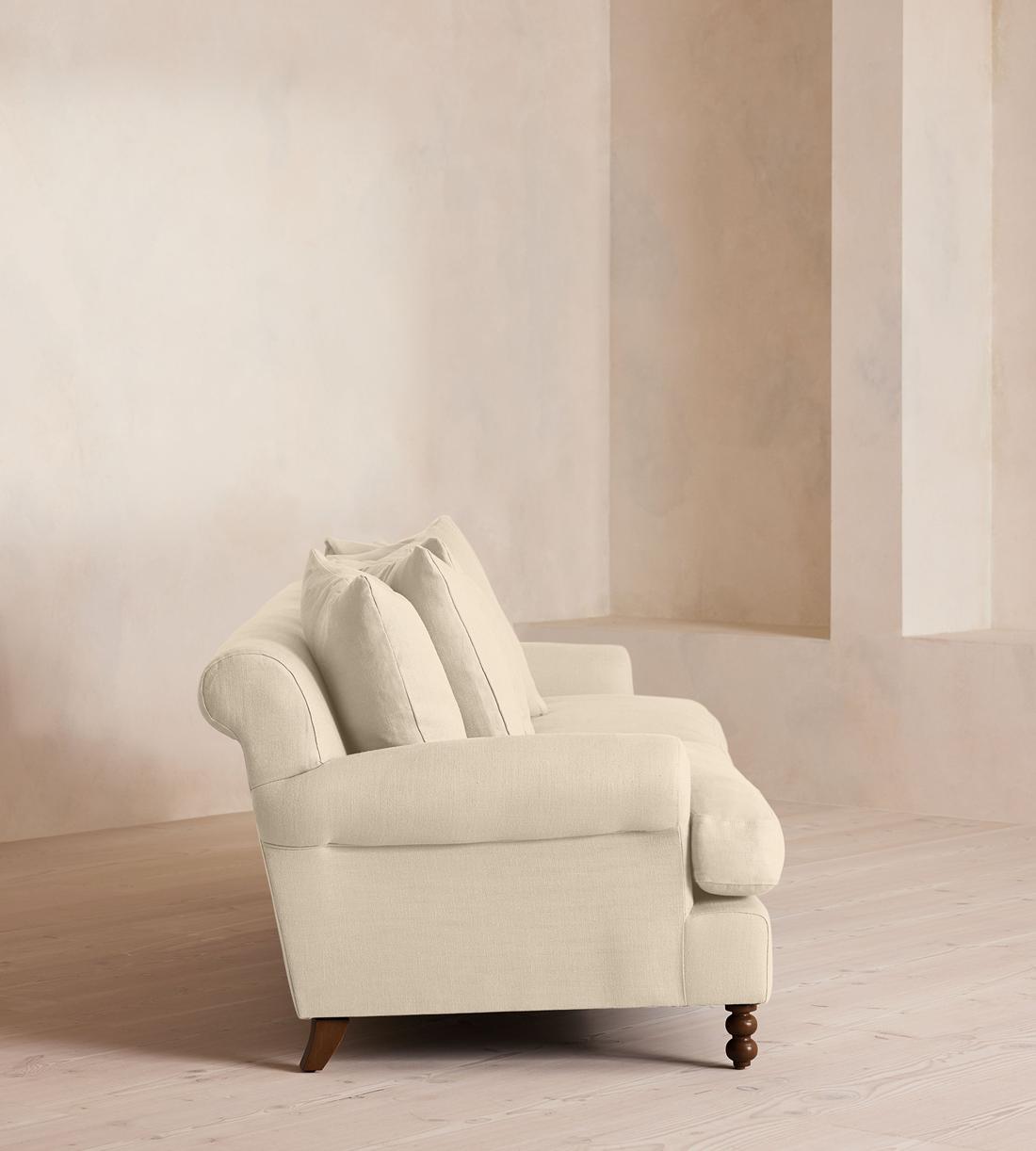 Audrey Four Seater Sofa - Linen - Bisque - US - Images - Image 3