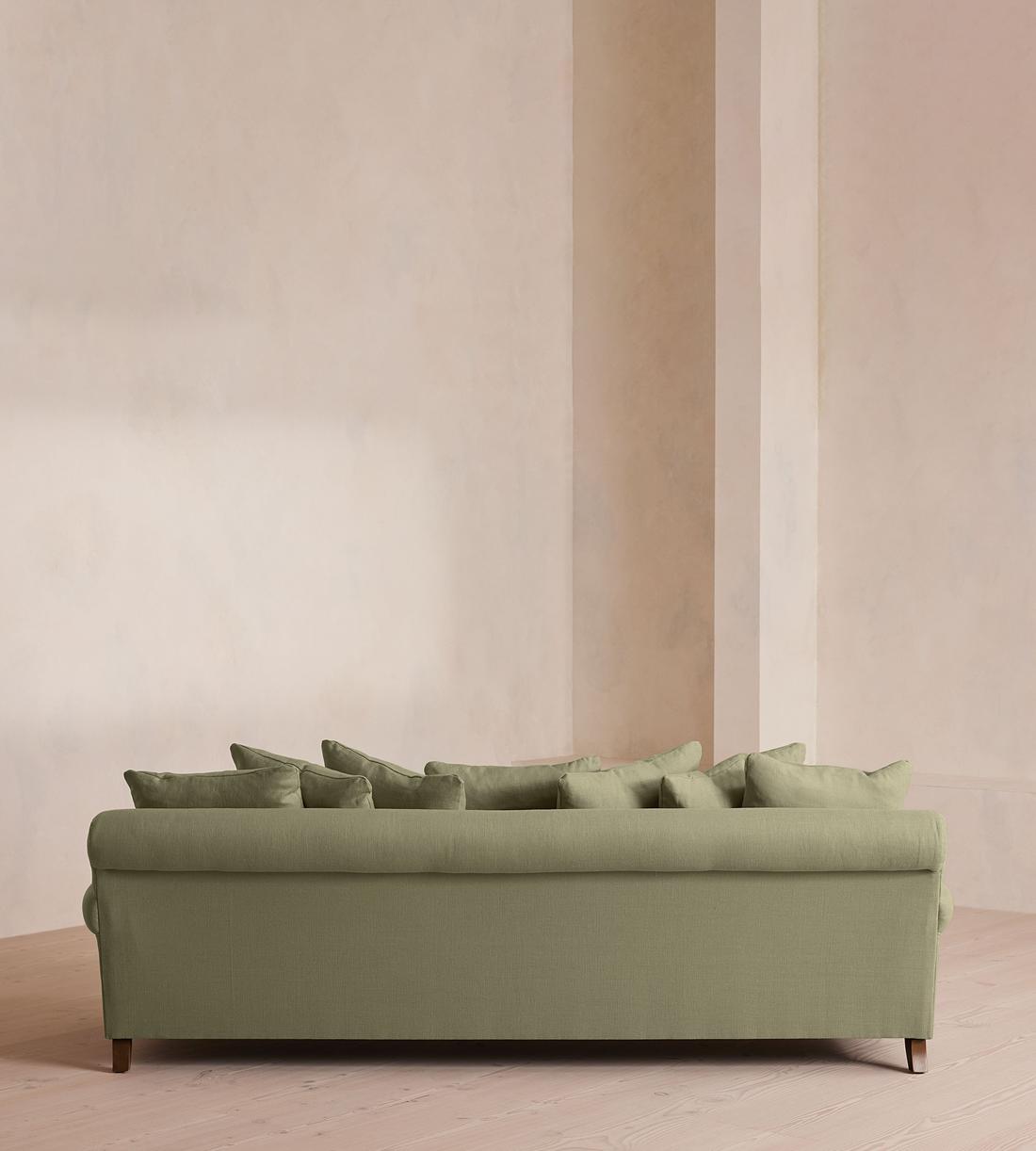 Audrey Four Seater Sofa - Linen - Sage - Images - Image 4
