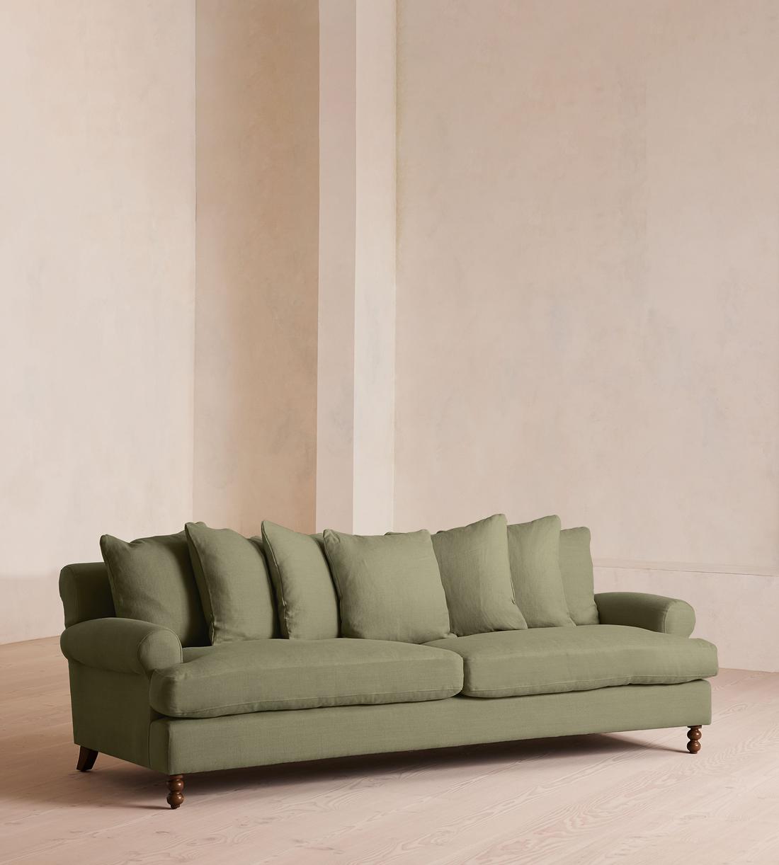 Audrey Four Seater Sofa - Linen - Sage - US - Listing - Image 2