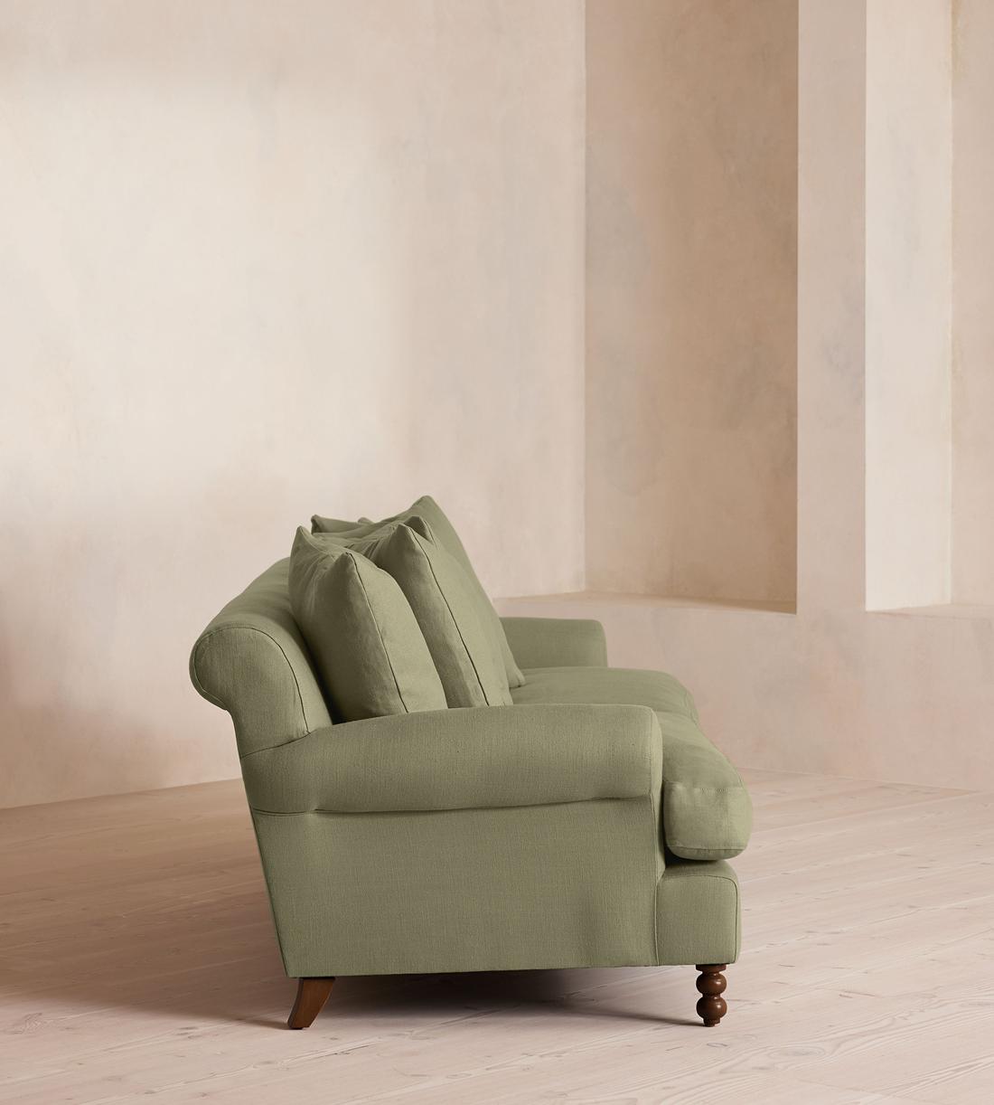 Audrey Four Seater Sofa - Linen - Sage - US - Images - Image 3