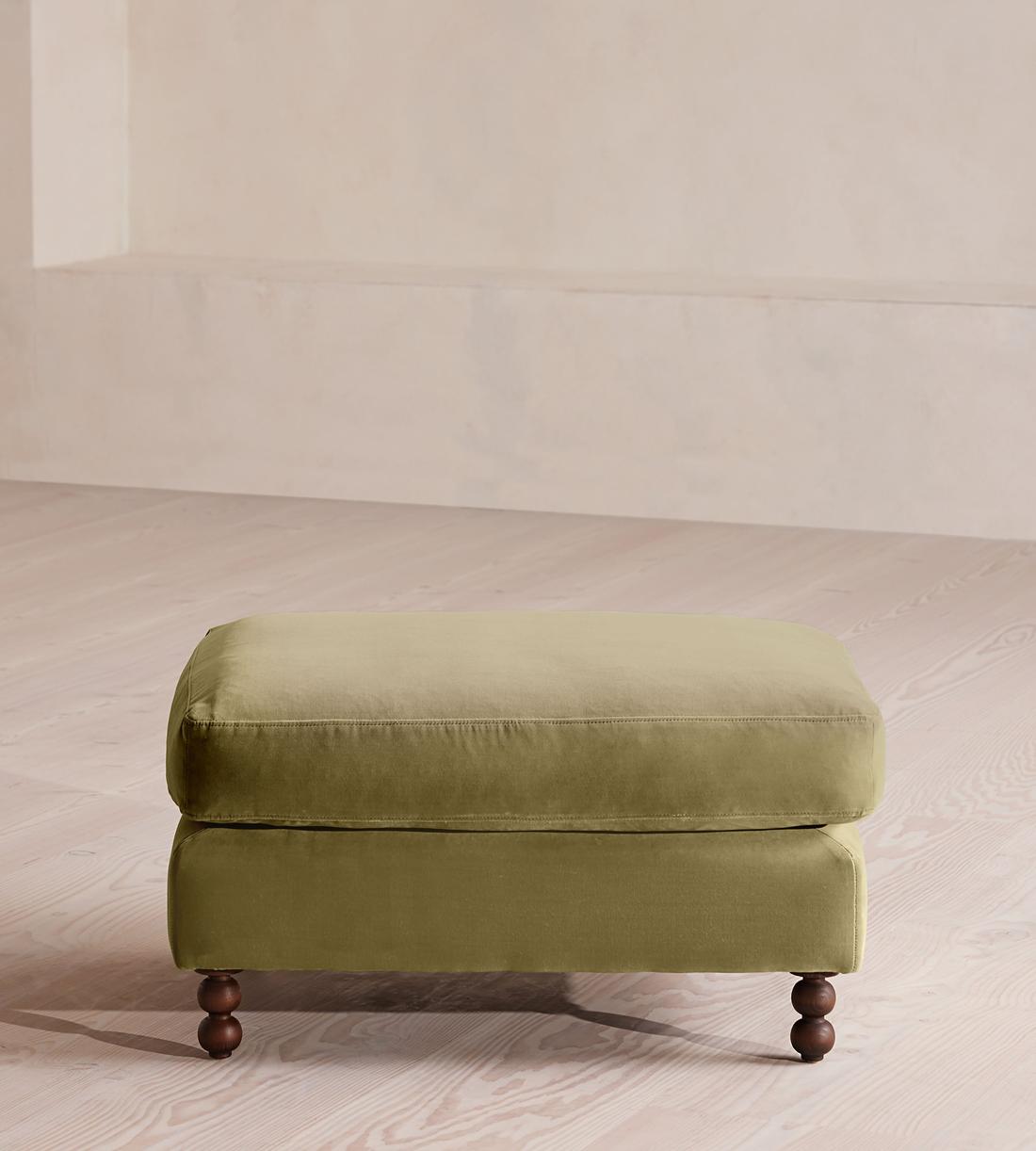 Audrey Rectangle Ottoman - Velvet - Lichen - Listing - Image 2