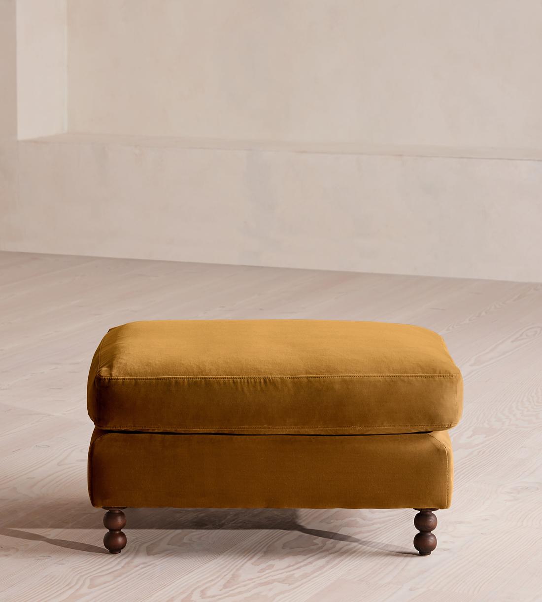Audrey Rectangle Ottoman - Velvet - Mustard - Listing - Image 2