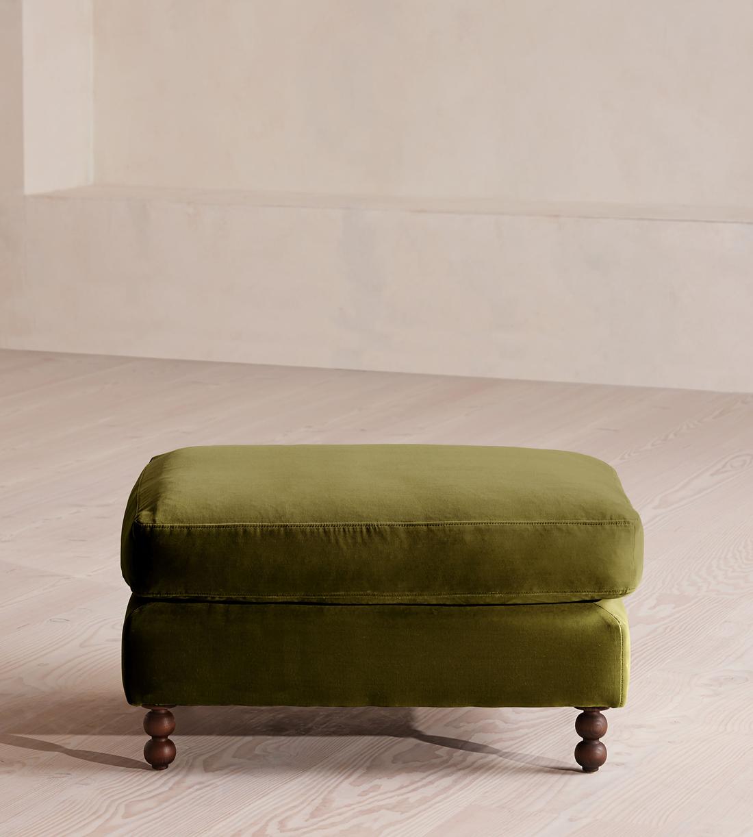 Audrey Rectangle Ottoman - Velvet - Olive - Listing - Image 2