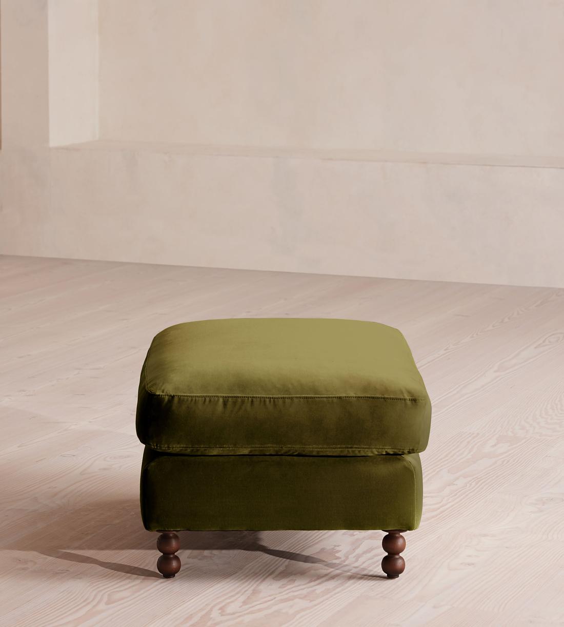 Audrey Rectangle Ottoman - Velvet - Olive - Images - Image 3