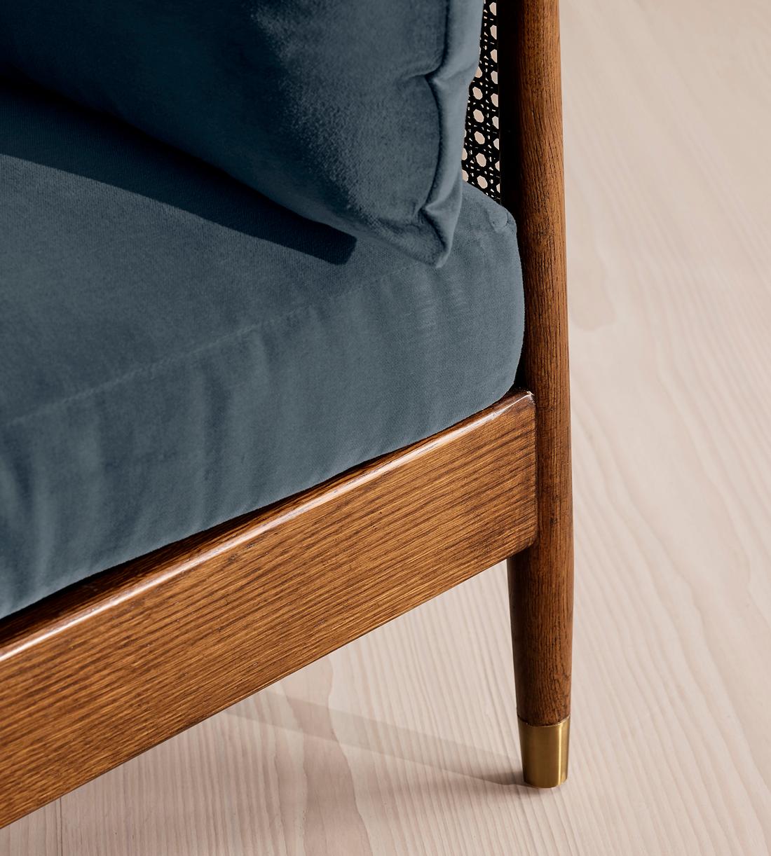 Atlanta Loveseat - Velvet - Grey Blue - Images - Image 5