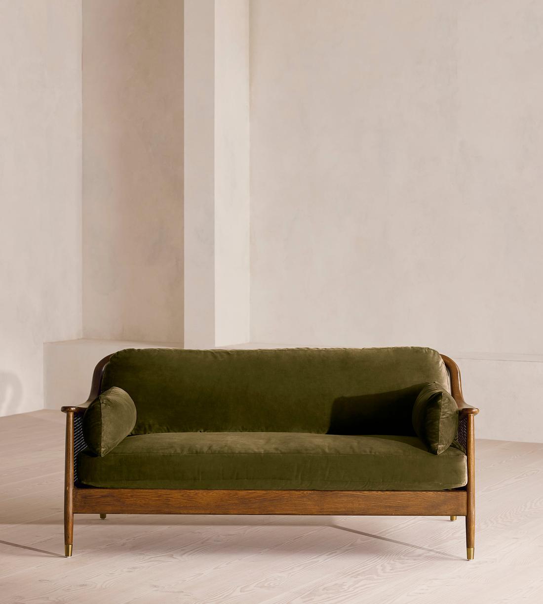 Atlanta Three Seater Sofa - Velvet - Olive - Listing - Image 1