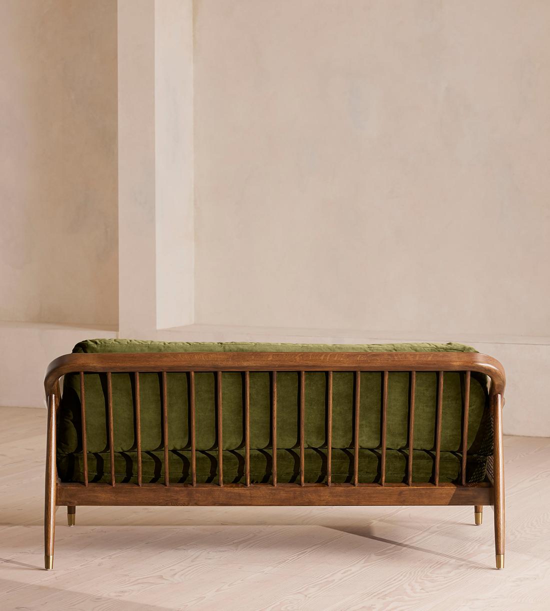 Atlanta Three Seater Sofa - Velvet - Olive - US - Images - Image 4