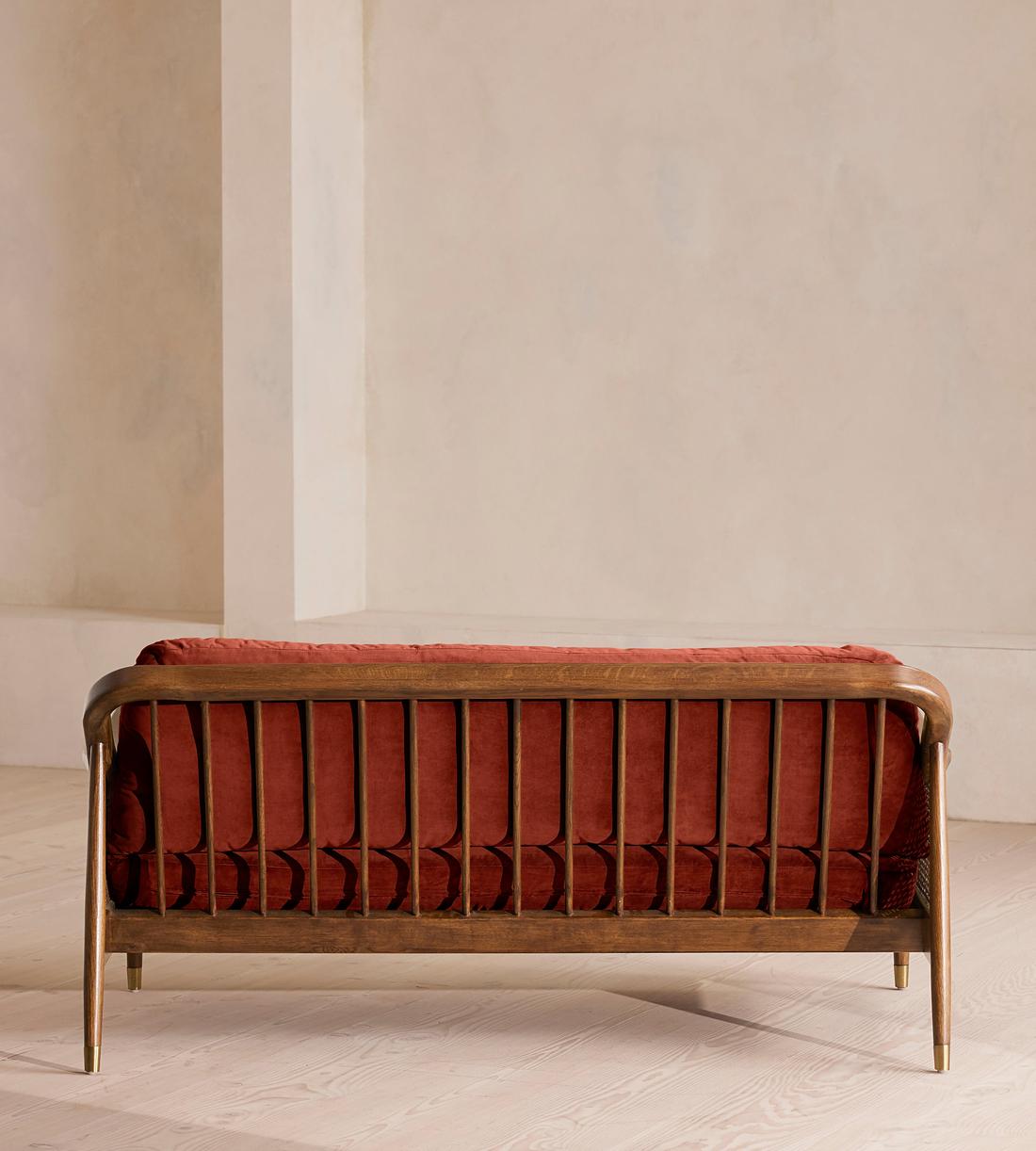 Atlanta Three Seater Sofa - Velvet - Rust - US - Images - Image 4