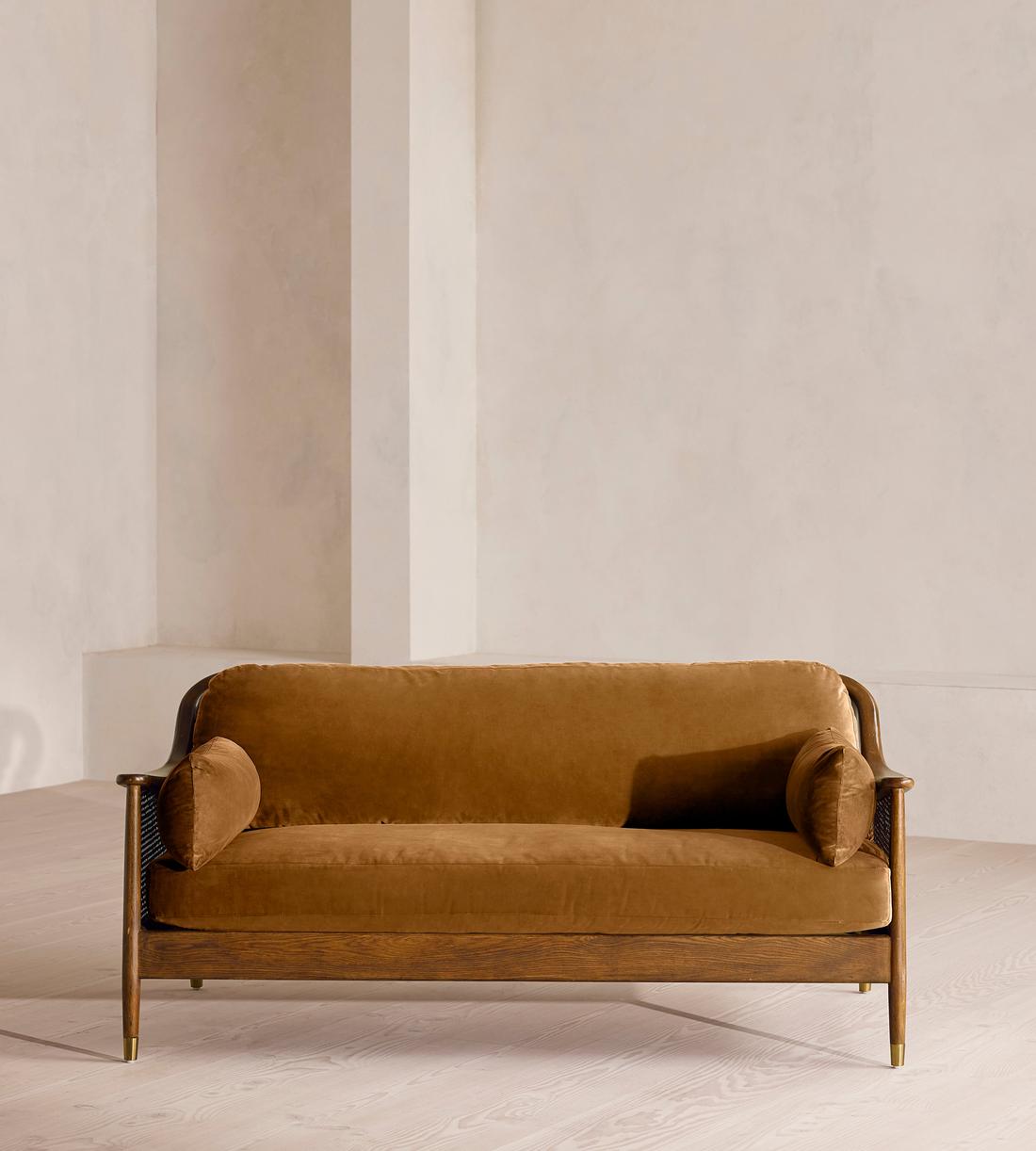 Atlanta Three Seater Sofa - Velvet - Mustard - Listing - Image 2