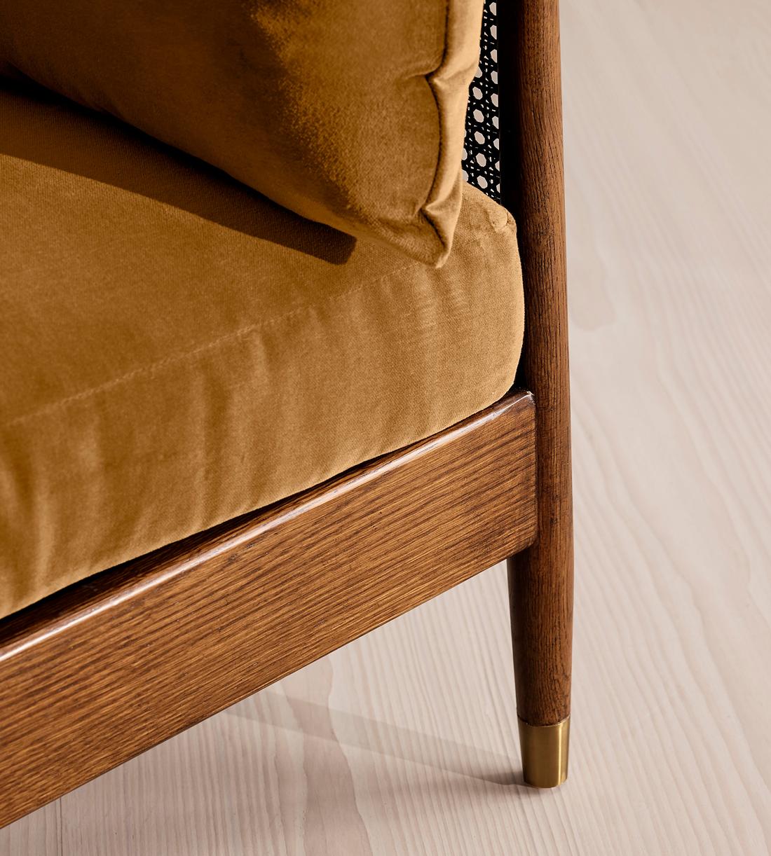 Atlanta Three Seater Sofa - Velvet - Mustard - US - Images - Image 5
