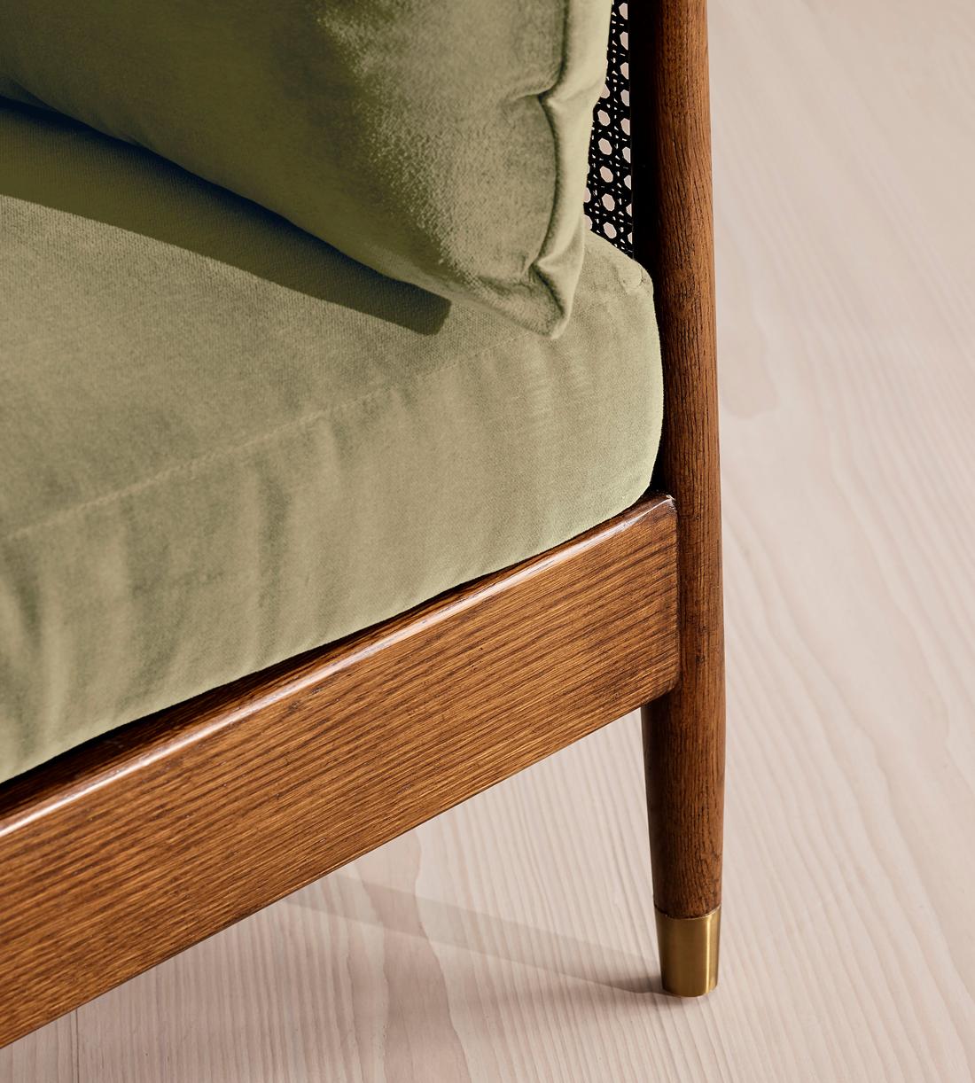 Atlanta Three Seater Sofa - Velvet - Lichen - Images - Image 5