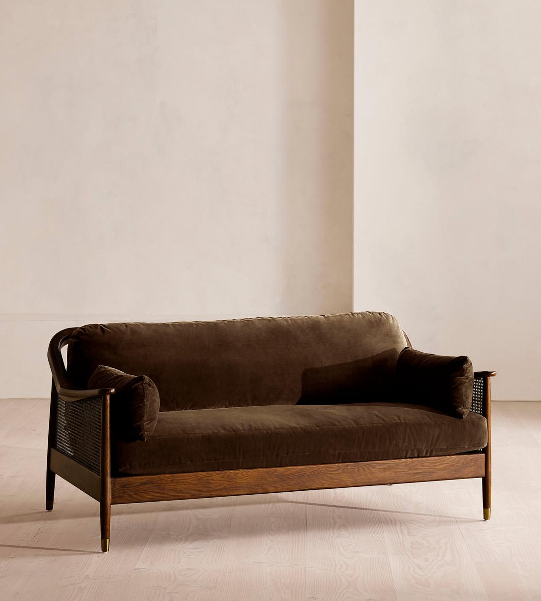 Atlanta Three Seater - Velvet - Chocolate Brown - US - Listing - Image 1