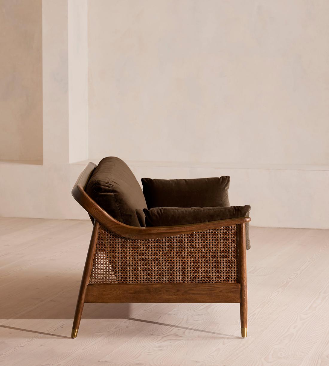 Atlanta Three Seater - Velvet - Chocolate Brown - US - Images - Image 3