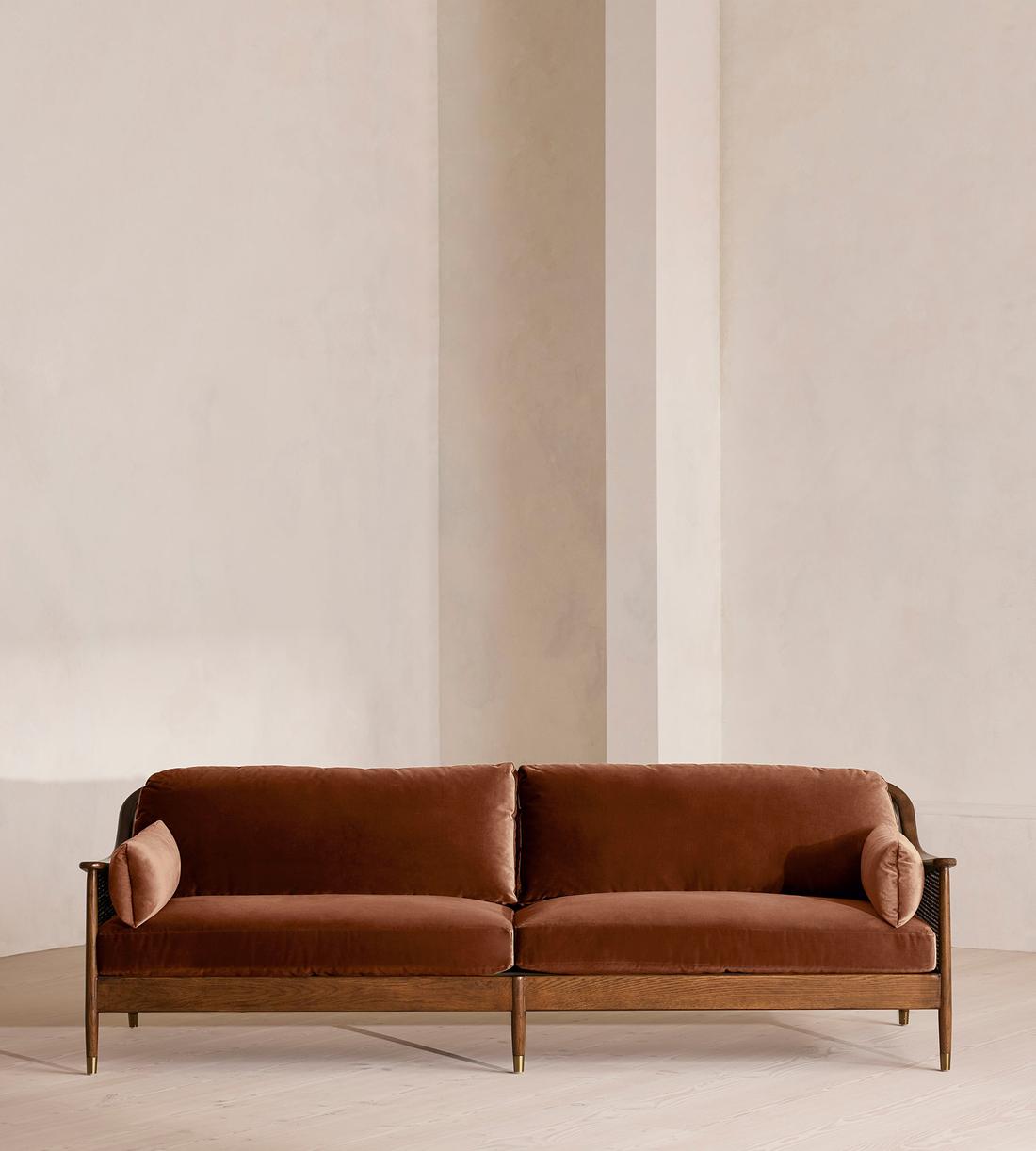 Atlanta Four Seater Sofa - Velvet - Cinnamon - US - Listing - Image 2