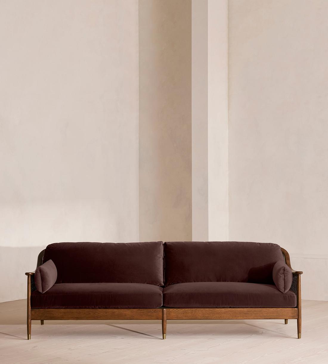 Atlanta Four Seater Sofa - Velvet - Aubergine - US - Listing - Image 2