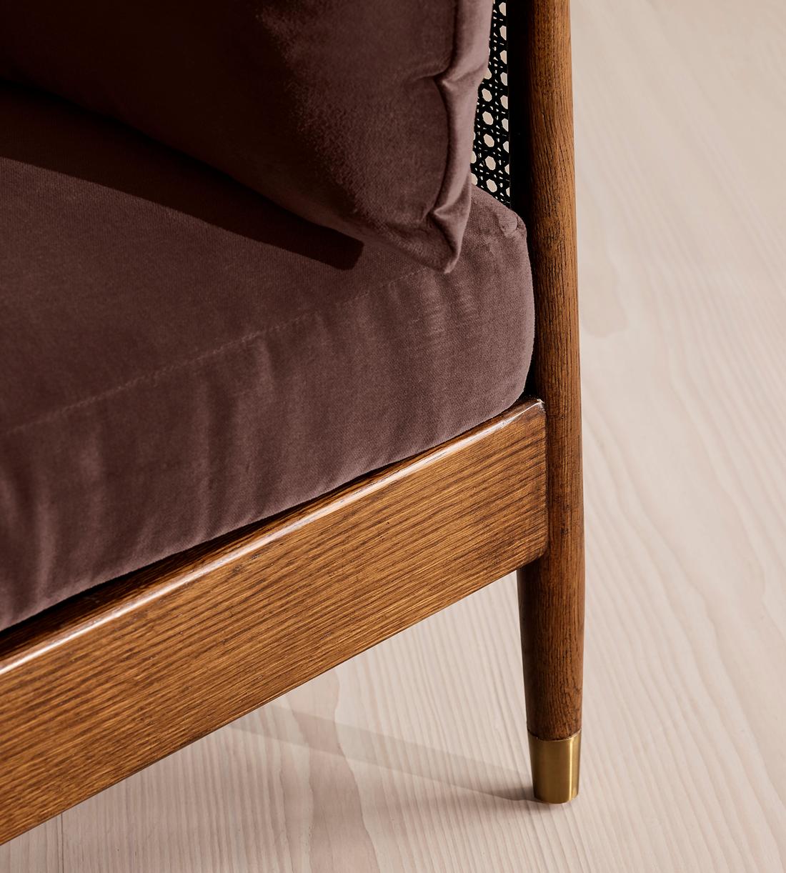 Atlanta Four Seater Sofa - Velvet - Aubergine - US - Images - Image 5