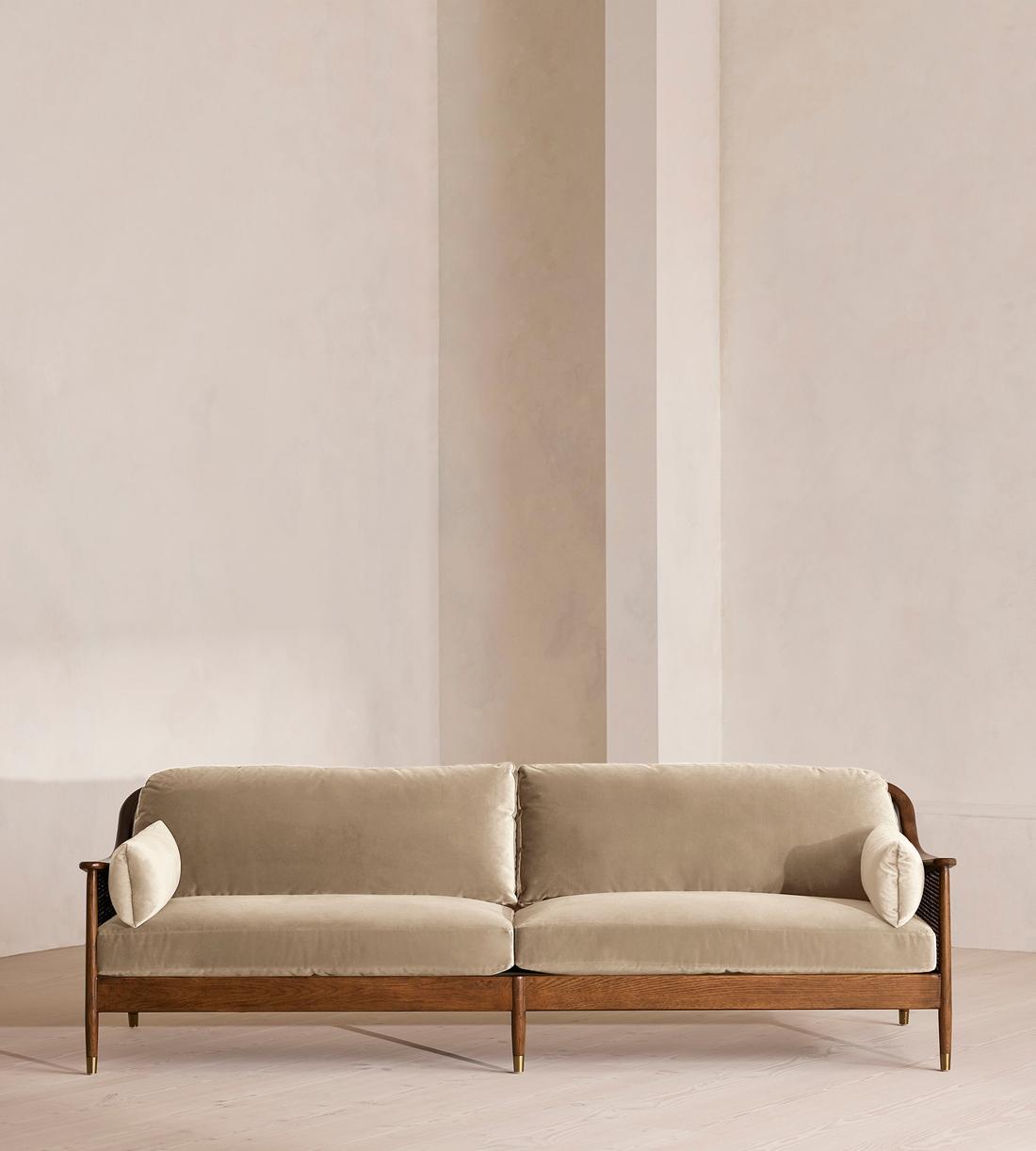 Atlanta Four Seater Sofa - Velvet - Oyster - US - Listing - Image 2